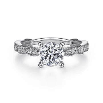 14KW Diamond Engagement Semi-Mount Ring, .38 CTW